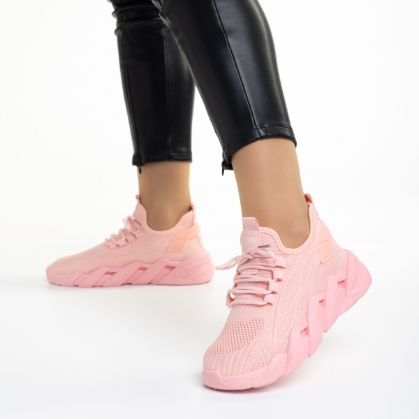 Дамски спортни обувки  розови  от текстилен материал  Leanna, 4 - Kalapod.bg