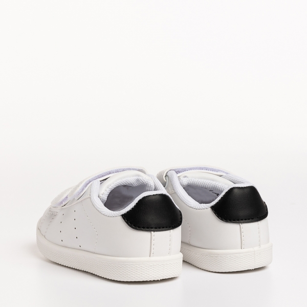 Детски спортни обувки  бели  с черно  от еко кожа Barney, 4 - Kalapod.bg