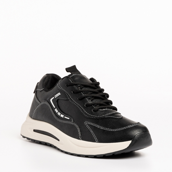 Мъжки спортни обувки  черни  от еко кожа Brixton, 3 - Kalapod.bg