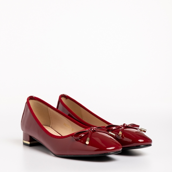 Дамски  обувки  червени  от от лачена еко кожа Braidy, 3 - Kalapod.bg