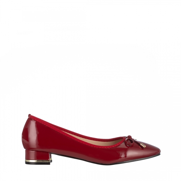 Дамски  обувки  червени  от от лачена еко кожа Braidy, 2 - Kalapod.bg