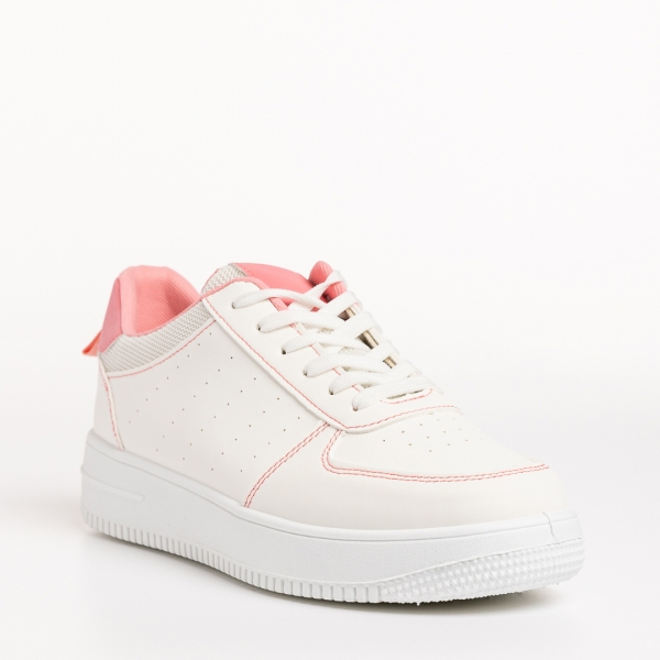 Дамски спортни обувки  бели с розово от еко кожа  Amista, 3 - Kalapod.bg