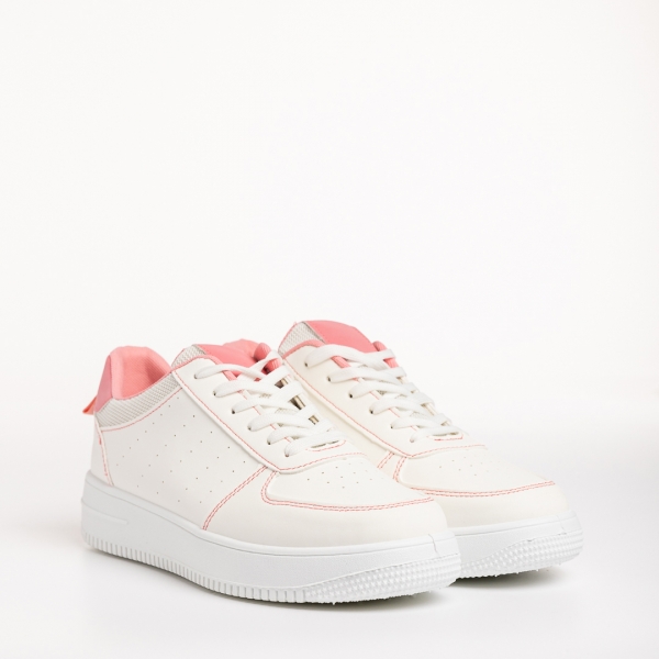 Дамски спортни обувки  бели с розово от еко кожа  Amista - Kalapod.bg