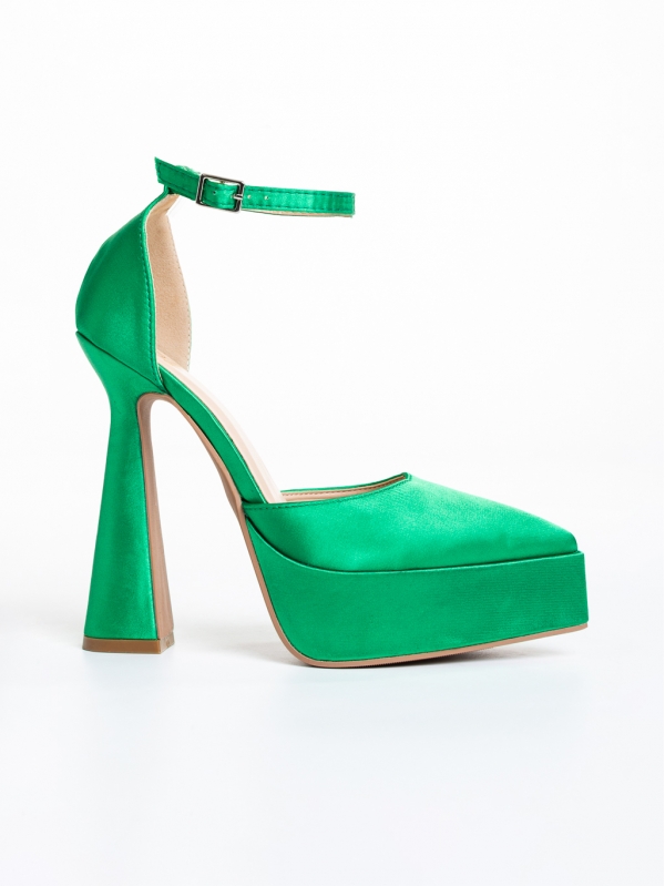 Дамски обувки  тъмно зелени от текстилен материал  Medeia, 5 - Kalapod.bg