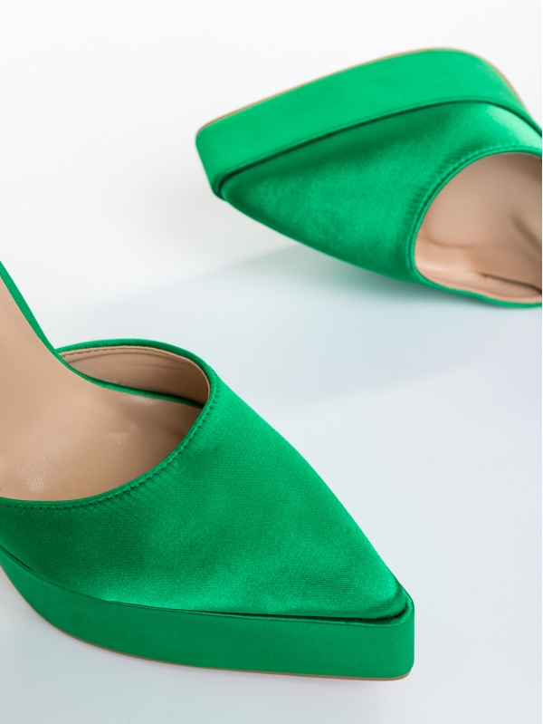 Дамски обувки  тъмно зелени от текстилен материал  Medeia, 6 - Kalapod.bg