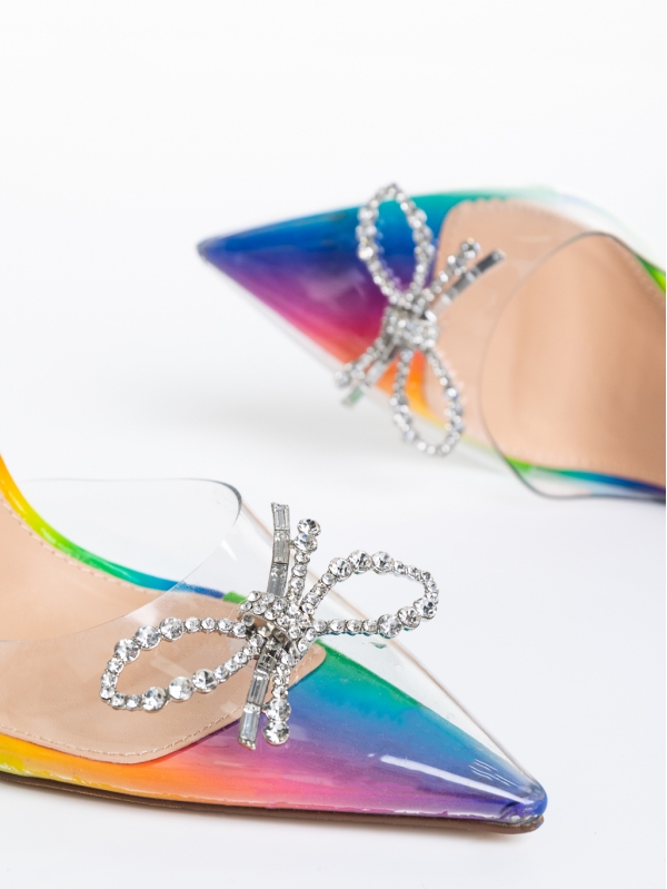 Дамски обувки  многоцветни  с ток  от синтетичен материал  Avelina, 7 - Kalapod.bg