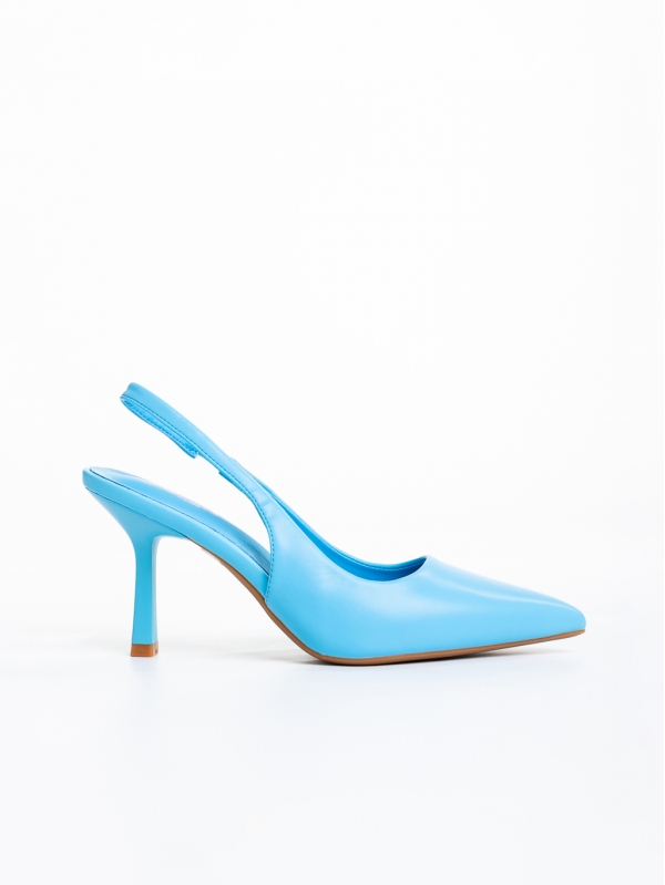 Дамски обувки  сини с ток  от  еко кожа  Floretta, 5 - Kalapod.bg