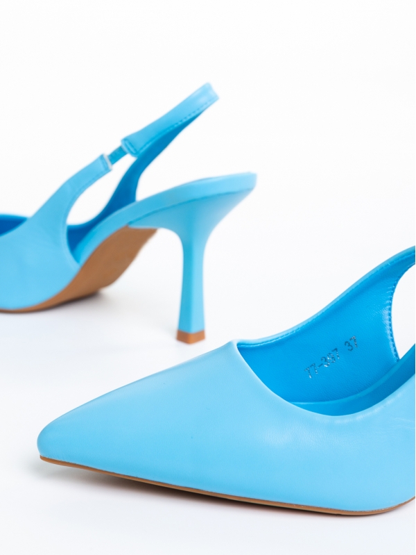 Дамски обувки  сини с ток  от  еко кожа  Floretta, 6 - Kalapod.bg