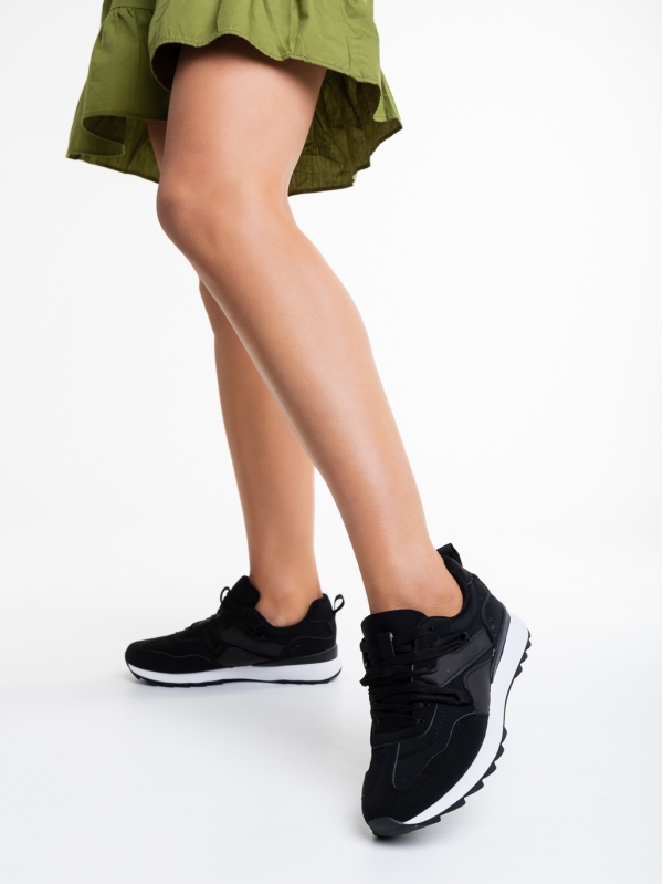 Дамски спортни обувки черни  от текстилен материал  Crina, 4 - Kalapod.bg