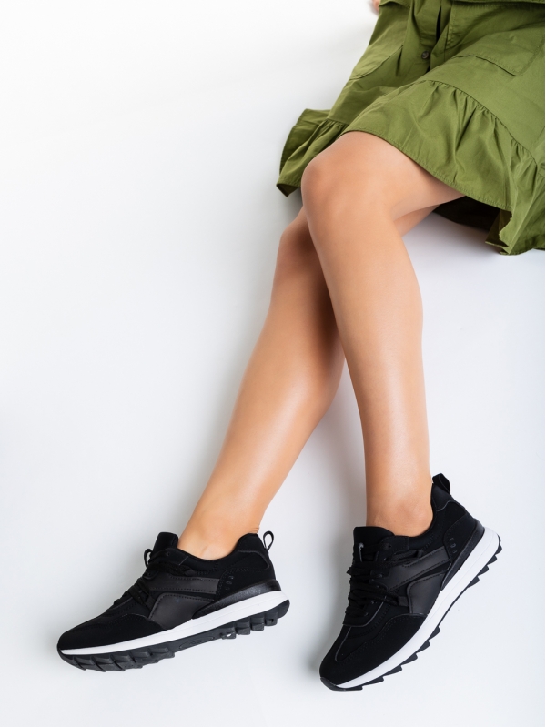 Дамски спортни обувки черни  от текстилен материал  Crina - Kalapod.bg