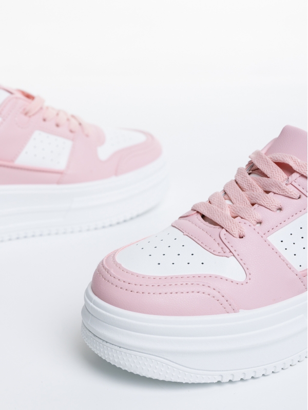 Дамски спортни обувки бели с  розово  от  еко кожа  Luisina, 6 - Kalapod.bg