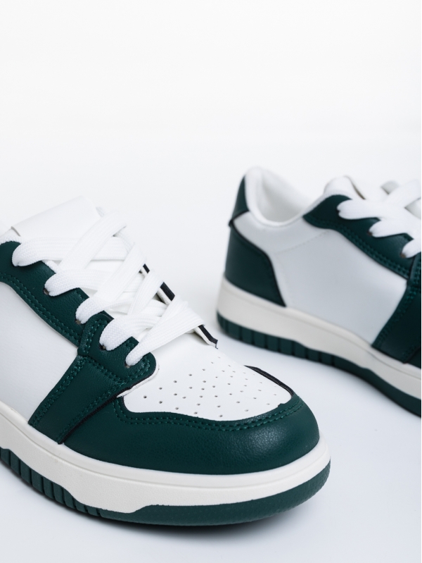 Дамски спортни обувки бели със  зелено от  еко кожа  Narine, 6 - Kalapod.bg