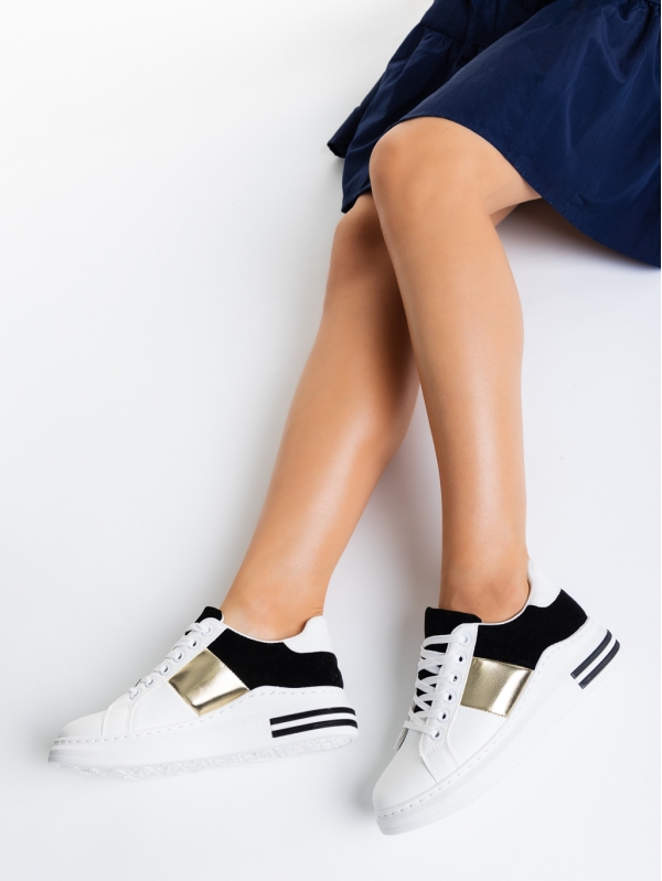 Дамски спортни обувки бели с  черно от  еко кожа  Nedelya, 4 - Kalapod.bg