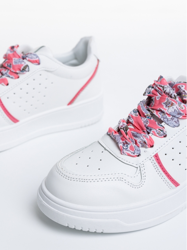 Дамски спортни обувки бели с розово от еко кожа  Gustava, 6 - Kalapod.bg