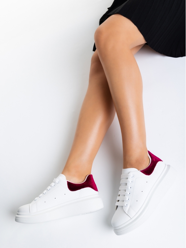 Дамски спортни обувки бели с грена от еко кожа  Manola - Kalapod.bg