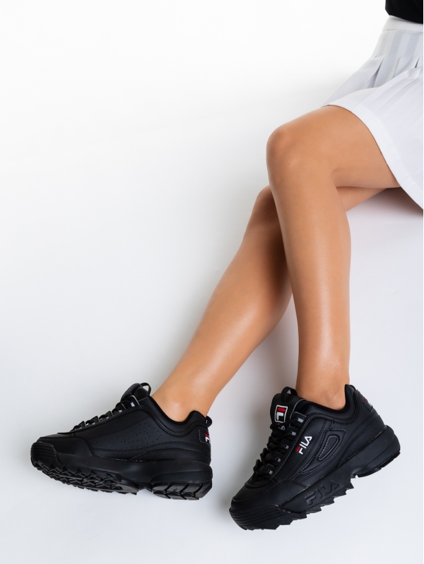 Дамски спортни обувки  Fila черни от еко кожа  Disruptor V1 Premium, 6 - Kalapod.bg