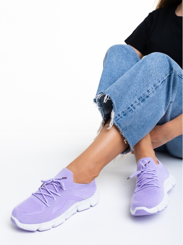 Дамски спортни обувки  лилави  от текстилен материал  Persis, 3 - Kalapod.bg