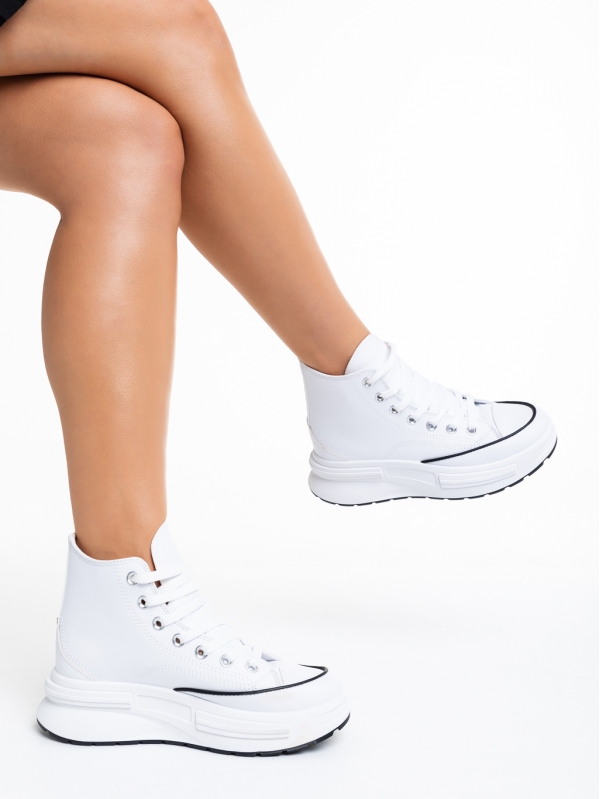 Дамски спортни обувки  бели от еко кожа  Alvena, 3 - Kalapod.bg