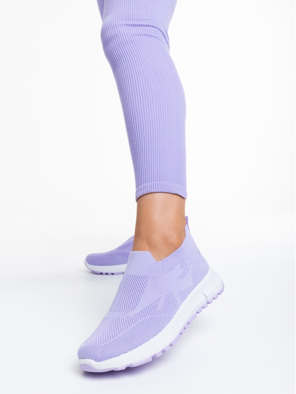 Дамски спортни обувки  лилави  от текстилен материал  Viviette, 2 - Kalapod.bg