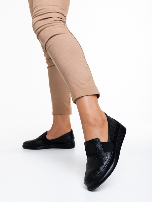 Дамски обувки  черни  от естествена кожа  Robertina, 2 - Kalapod.bg