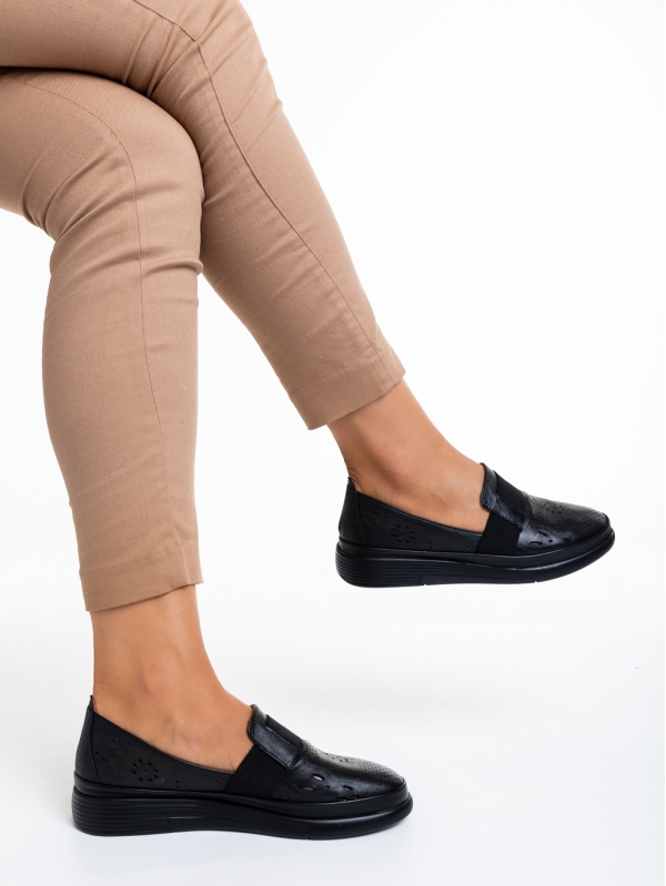 Дамски обувки  черни  от естествена кожа  Robertina, 3 - Kalapod.bg