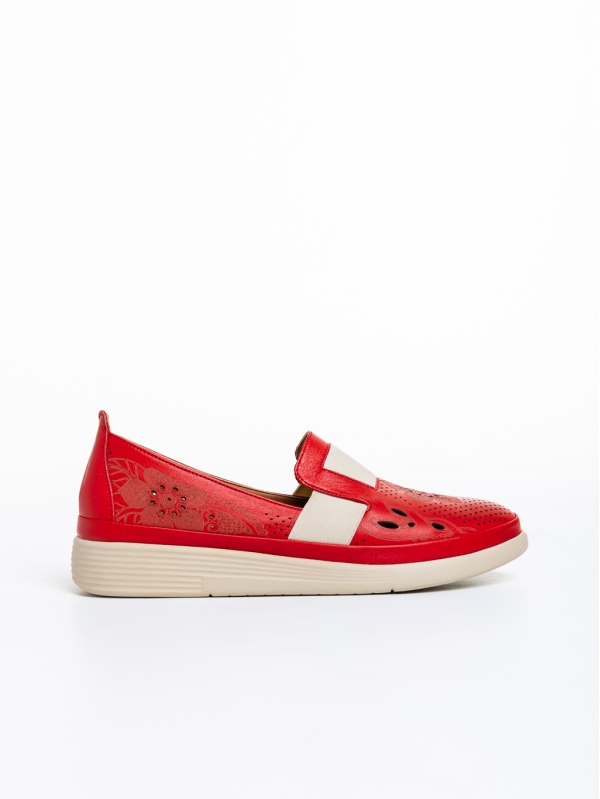 Дамски обувки  червени  от естествена кожа  Robertina, 5 - Kalapod.bg