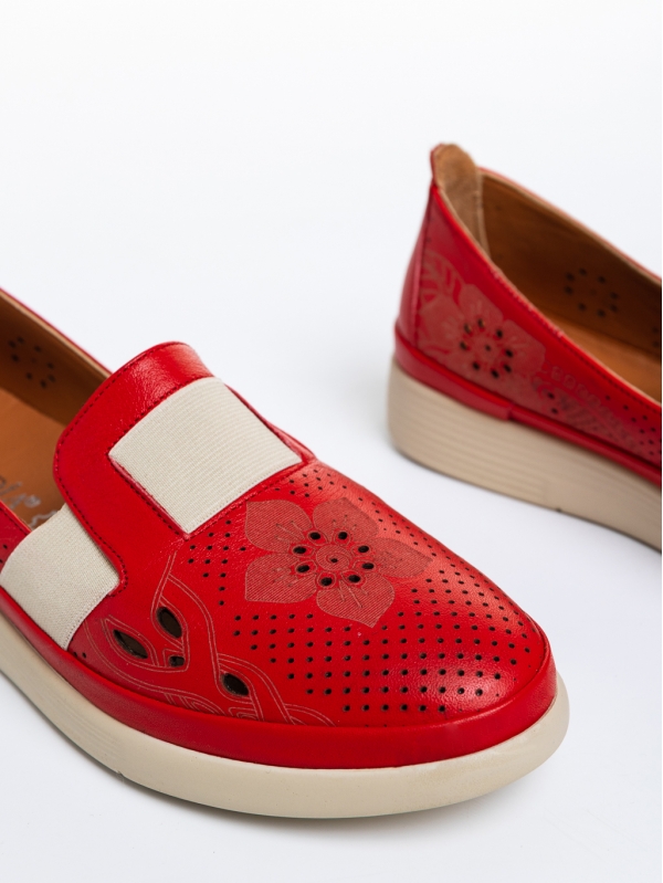 Дамски обувки  червени  от естествена кожа  Robertina, 6 - Kalapod.bg