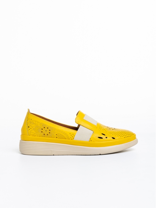 Дамски обувки  жълти  от естествена кожа  Robertina, 5 - Kalapod.bg