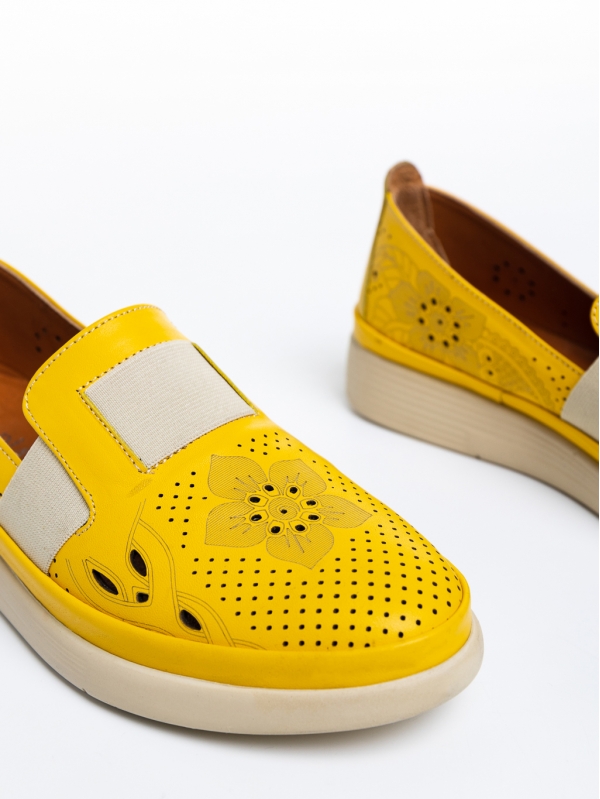 Дамски обувки  жълти  от естествена кожа  Robertina, 6 - Kalapod.bg
