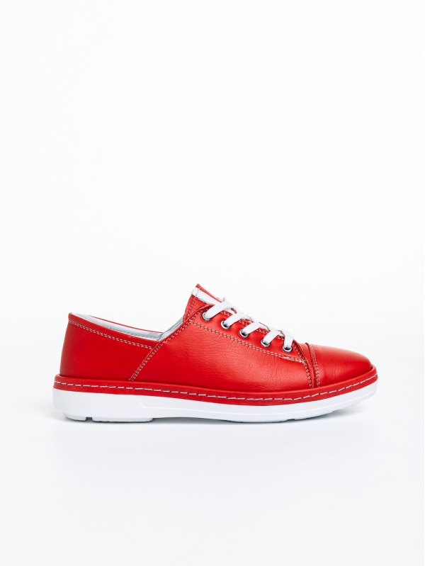 Дамски ежедневни обувки  червени  от естествена кожа  Pravina, 5 - Kalapod.bg