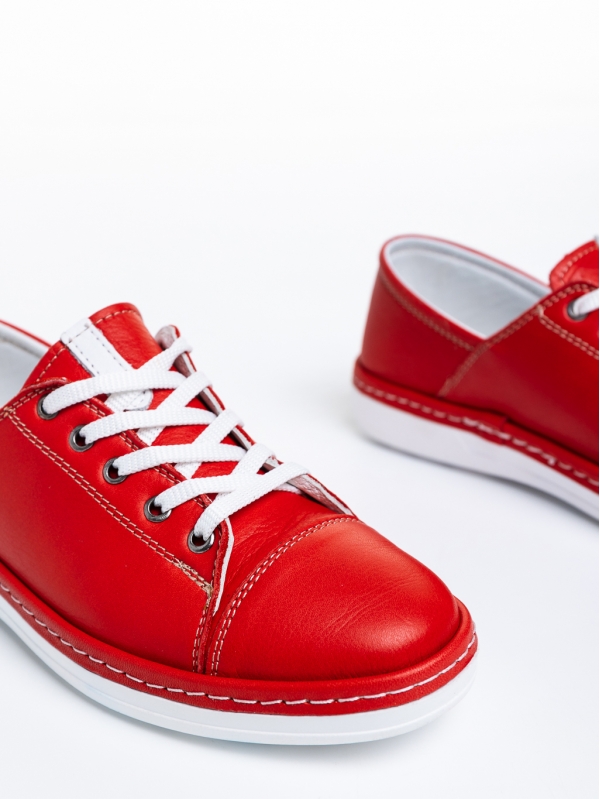 Дамски ежедневни обувки  червени  от естествена кожа  Pravina, 6 - Kalapod.bg