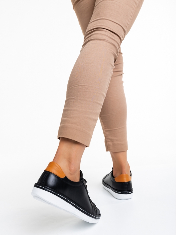 Дамски ежедневни обувки  черни  от естествена кожа  Prossy, 2 - Kalapod.bg