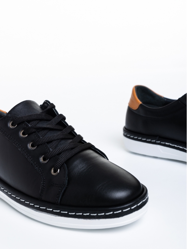 Дамски ежедневни обувки  черни  от естествена кожа  Prossy, 6 - Kalapod.bg