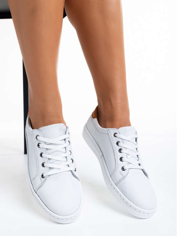 Дамски ежедневни обувки  бели  от естествена кожа  Prossy, 3 - Kalapod.bg