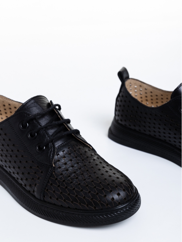 Дамски ежедневни обувки  черни  от естествена кожа  Tamra, 6 - Kalapod.bg