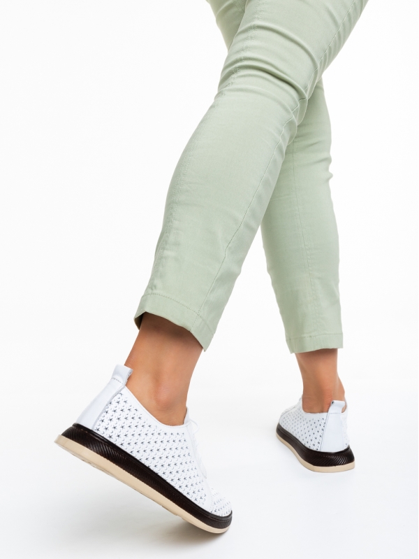Дамски ежедневни обувки  бели  от естествена кожа  Trini, 3 - Kalapod.bg