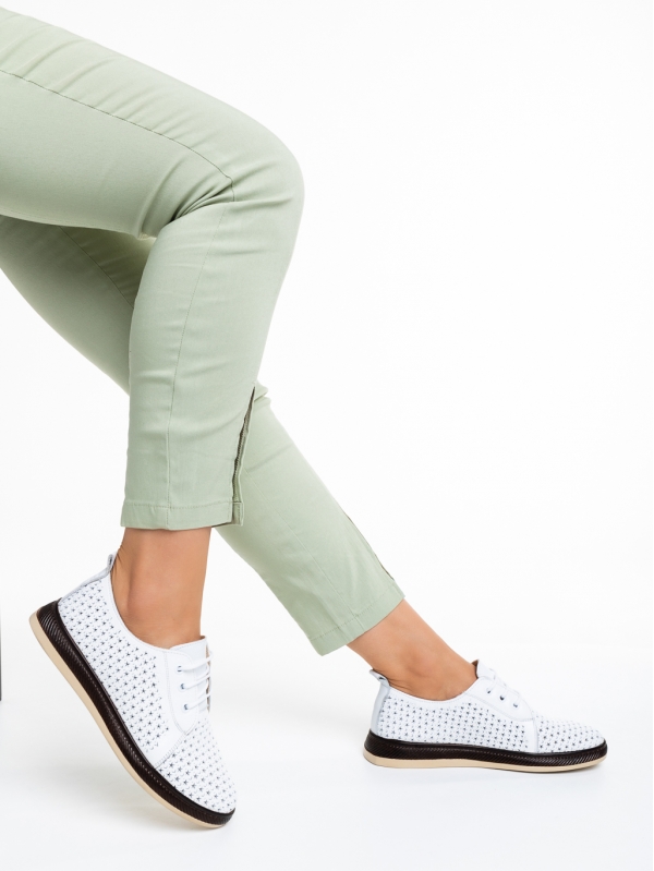 Дамски ежедневни обувки  бели  от естествена кожа  Trini, 4 - Kalapod.bg