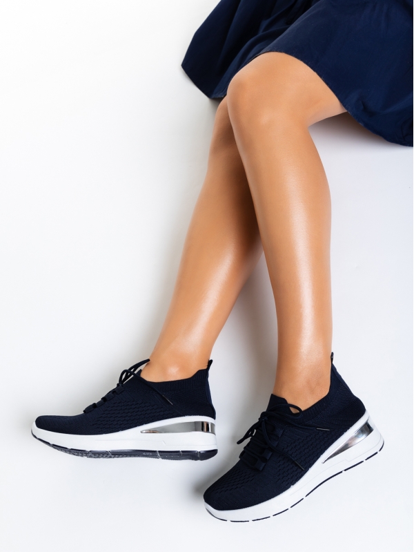Дамски спортни обувки  тъмно сини  от текстилен материал  Davinia - Kalapod.bg