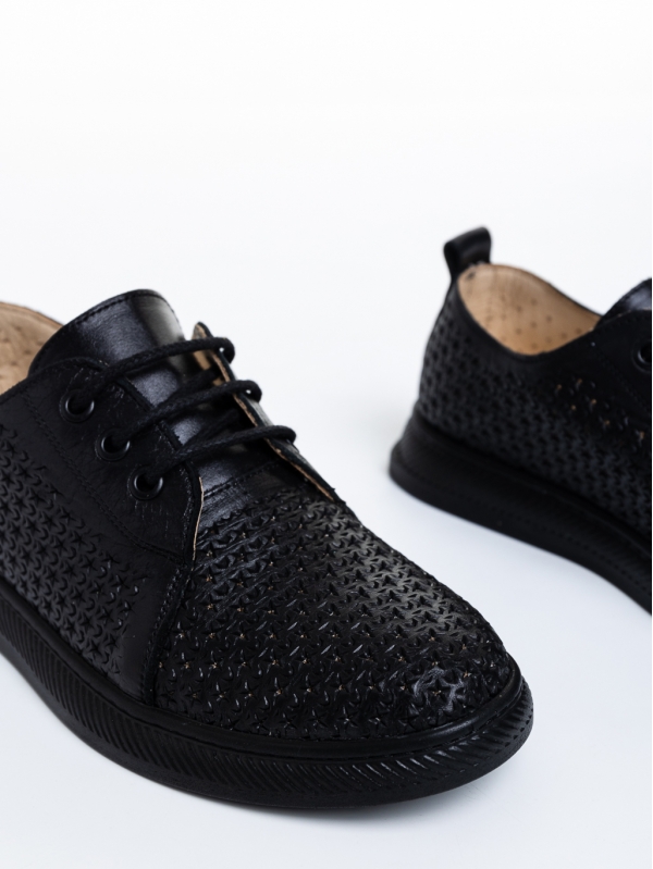 Дамски ежедневни обувки  черни  от естествена кожа  Trini, 6 - Kalapod.bg