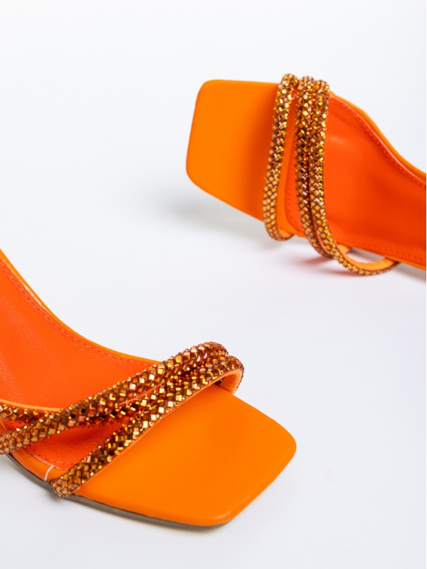 Дамски сандали  оранжеви  от еко кожа  Brittany, 6 - Kalapod.bg