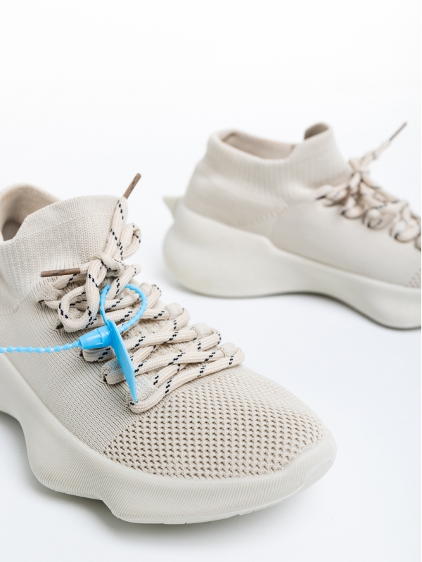 Дамски спортни обувки  бежови  от текстилен материал  Lacrecia, 7 - Kalapod.bg