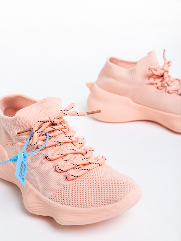 Дамски спортни обувки  розови  от текстилен материал  Lacrecia, 6 - Kalapod.bg