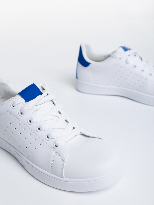 Дамски спортни обувки  бели cсъс синьо от еко кожа Latiana, 6 - Kalapod.bg