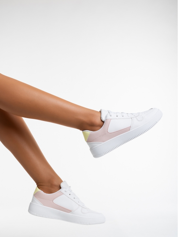 Дамски спортни обувки  бели с розово  от еко кожа   Sameria - Kalapod.bg