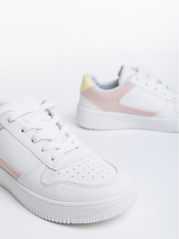 Дамски спортни обувки  бели с розово  от еко кожа   Sameria, 6 - Kalapod.bg