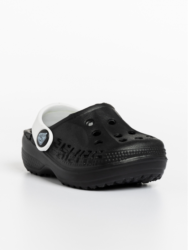 Детски чехли черни с бяло от синтетичен материал Lexani, 2 - Kalapod.bg