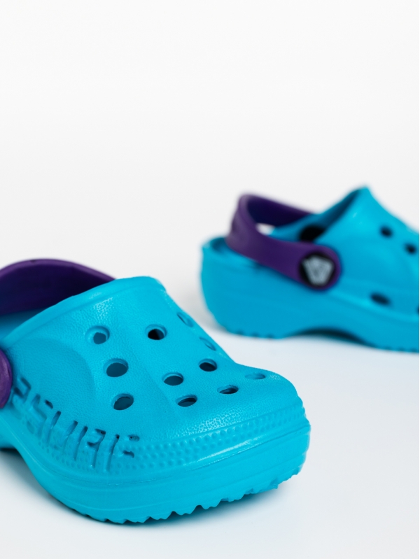 Детски чехли сини с лилаво от синтетичен материал Lexani, 4 - Kalapod.bg