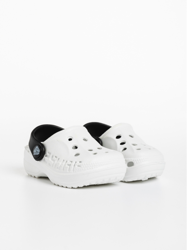 Детски чехли бели с черно от синтетичен материал Lexani - Kalapod.bg