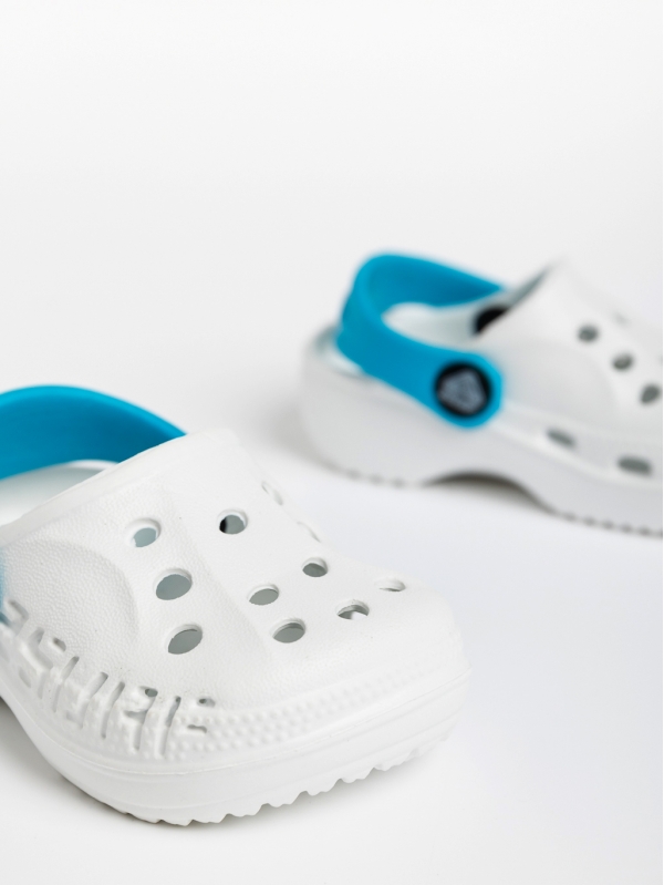 Детски чехли бели със синьо от синтетичен материал Lexani, 4 - Kalapod.bg