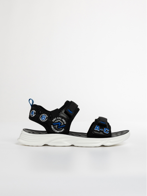 Детски сандали  черни със синьо от текстилен материал  Tadeo, 3 - Kalapod.bg